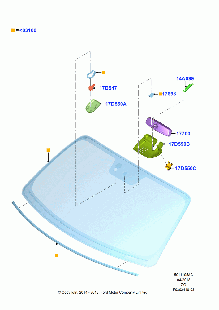 05AA - Windshield/Inside Rear View Mirror, With Automatic Windscreen Wiper; 18/AUG/2014