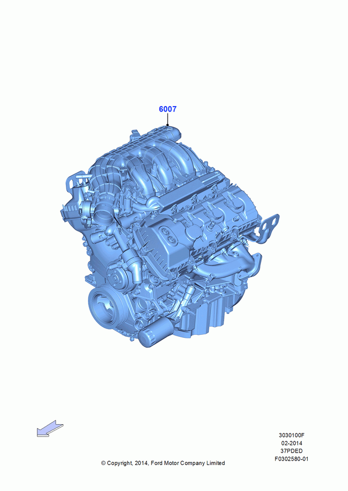 00F - Engine Assy Fully Dressed, 3.7L 4V PFI V6 NA Gas; 18/AUG/2014
