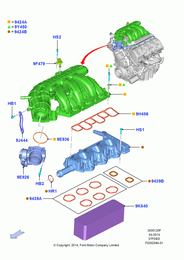20F - Intake Manifold, 3.7L 4V PFI V6 NA Gas; 18/AUG/2014
