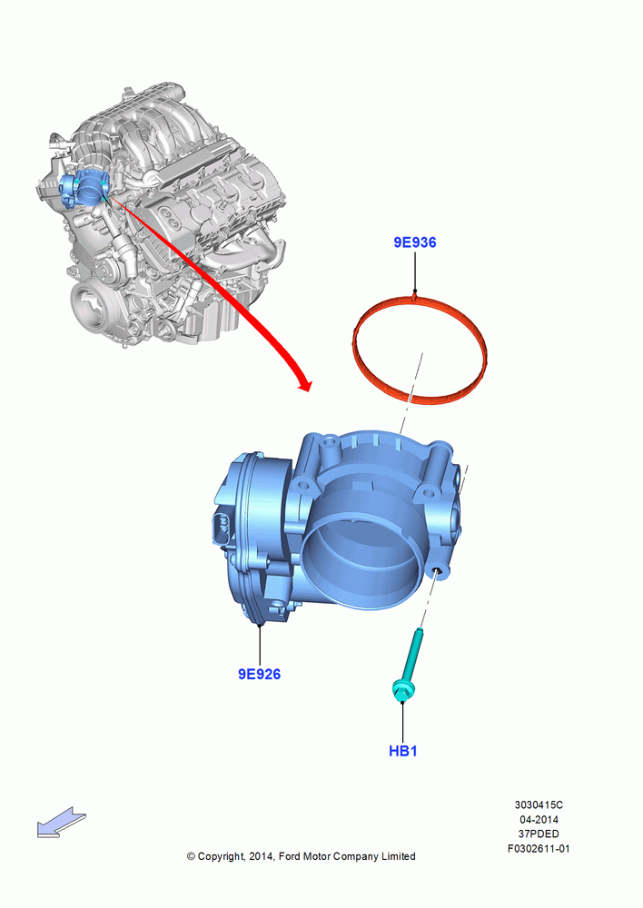 15C - Throttle Housing, 3.7L 4V PFI V6 NA Gas; 18/AUG/2014