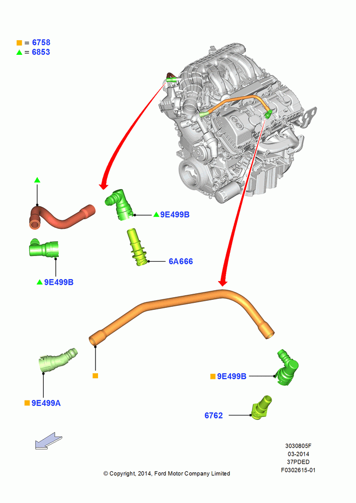 05F - Emission Control - Crankcase, 3.7L 4V PFI V6 NA Gas; 18/AUG/2014