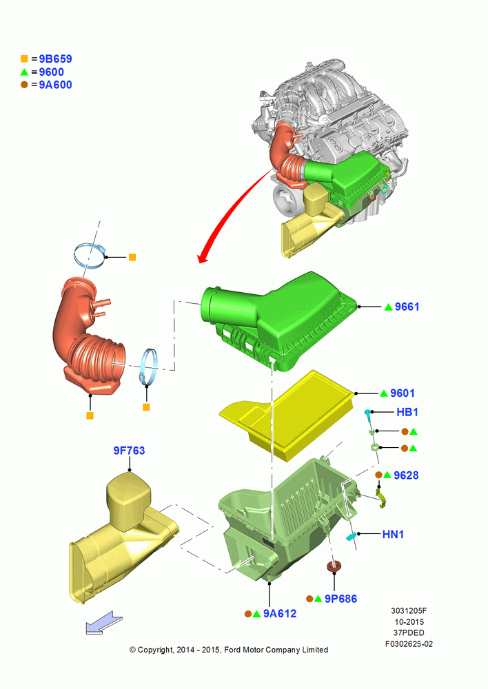 05F - Air Cleaner, 3.7L 4V PFI V6 NA Gas; 18/AUG/2014
