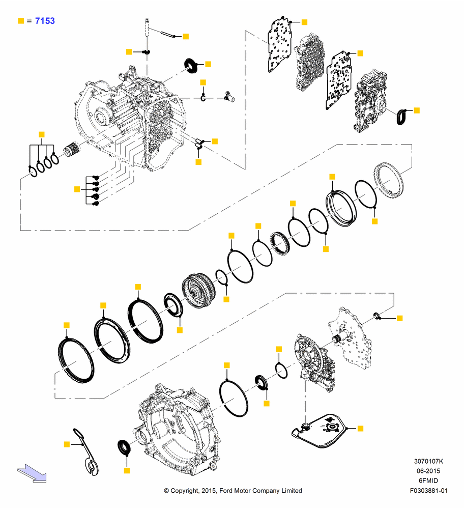 07K - Automatic Transmission Gasket Kits, 6 Speed Auto Trans 6F15; 08/SEP/2015-04/MAY/2018
