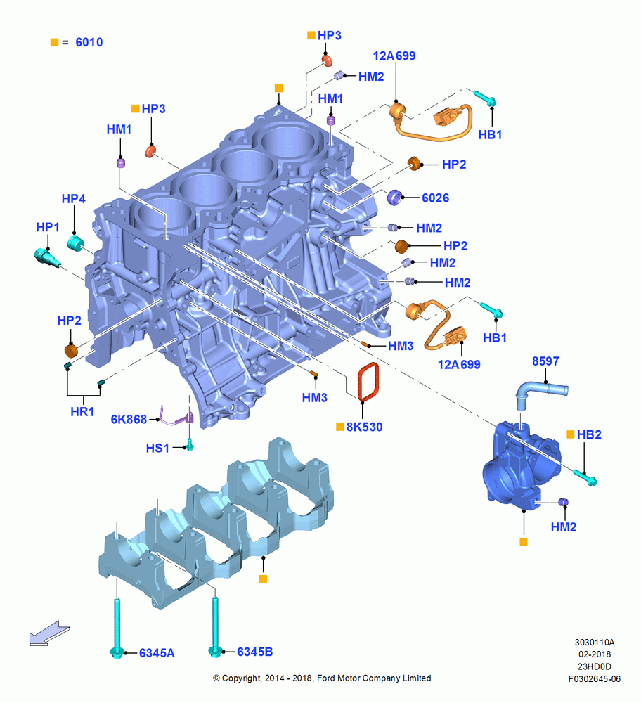10A - Cylinder Block and Plugs, 2.3L EcoBoost, 2.3L Ecoboost; 18/AUG/2014