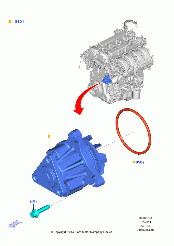 10A - Water Pump, 2.3L EcoBoost, 2.3L Ecoboost; 18/AUG/2014