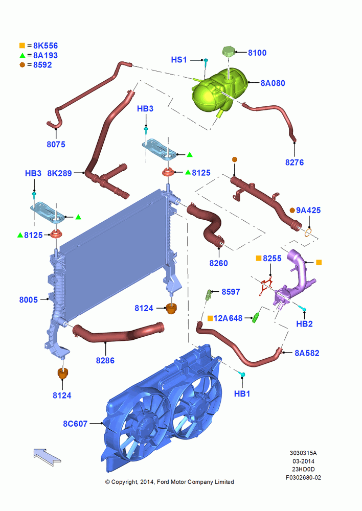 15A - Radiator/Coolant Overflow Container, 2.3L EcoBoost, 2.3L Ecoboost; 18/AUG/2014