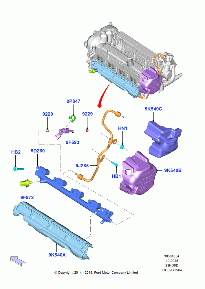 05A - Fuel Injectors and Pipes, 2.3L EcoBoost, 2.3L Ecoboost; 18/AUG/2014