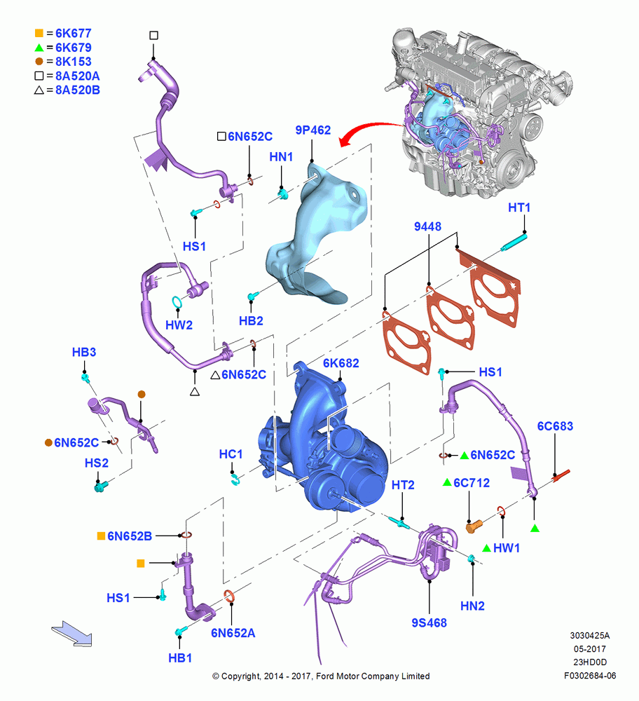 25A - Turbocharger, 2.3L EcoBoost, 2.3L Ecoboost; 18/AUG/2014