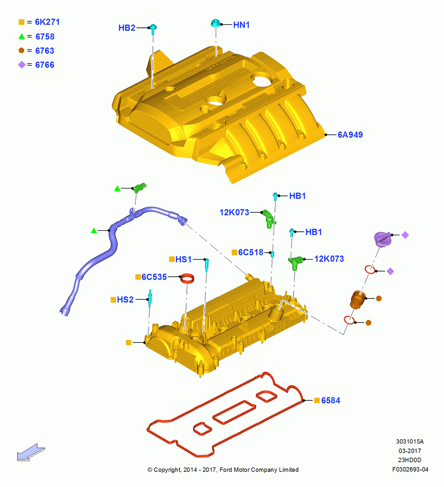 15A - Cylinder Head Cover, 2.3L EcoBoost, 2.3L Ecoboost; 18/AUG/2014