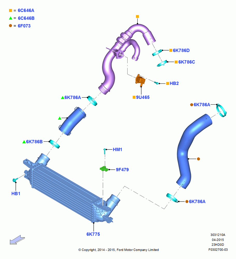 10A - Intercooler/Air Ducts and Hoses, 2.3L EcoBoost, 2.3L Ecoboost; 18/AUG/2014