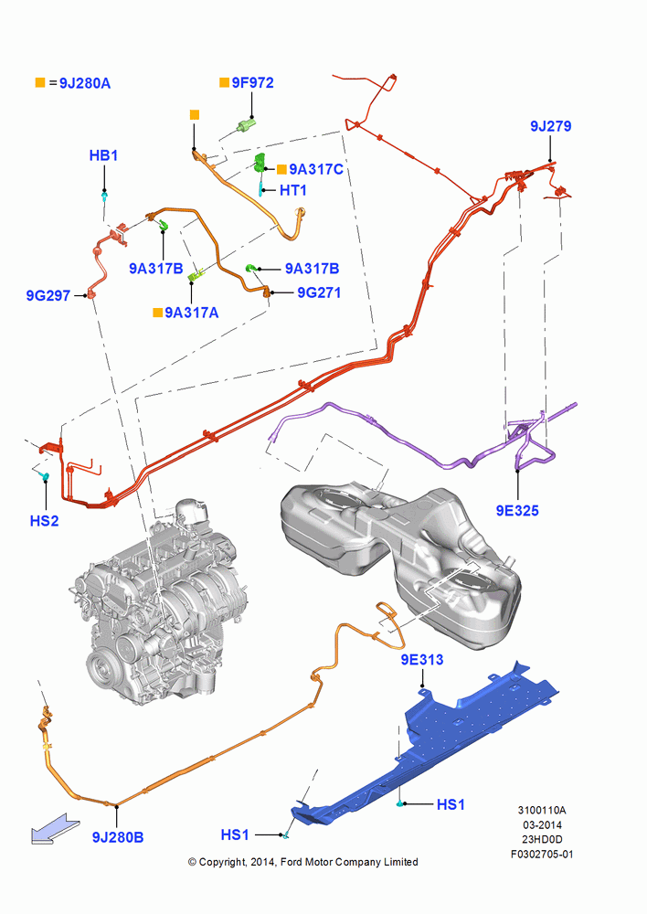 10A - Fuel Lines, 2.3L EcoBoost; 18/AUG/2014-30/MAR/2015