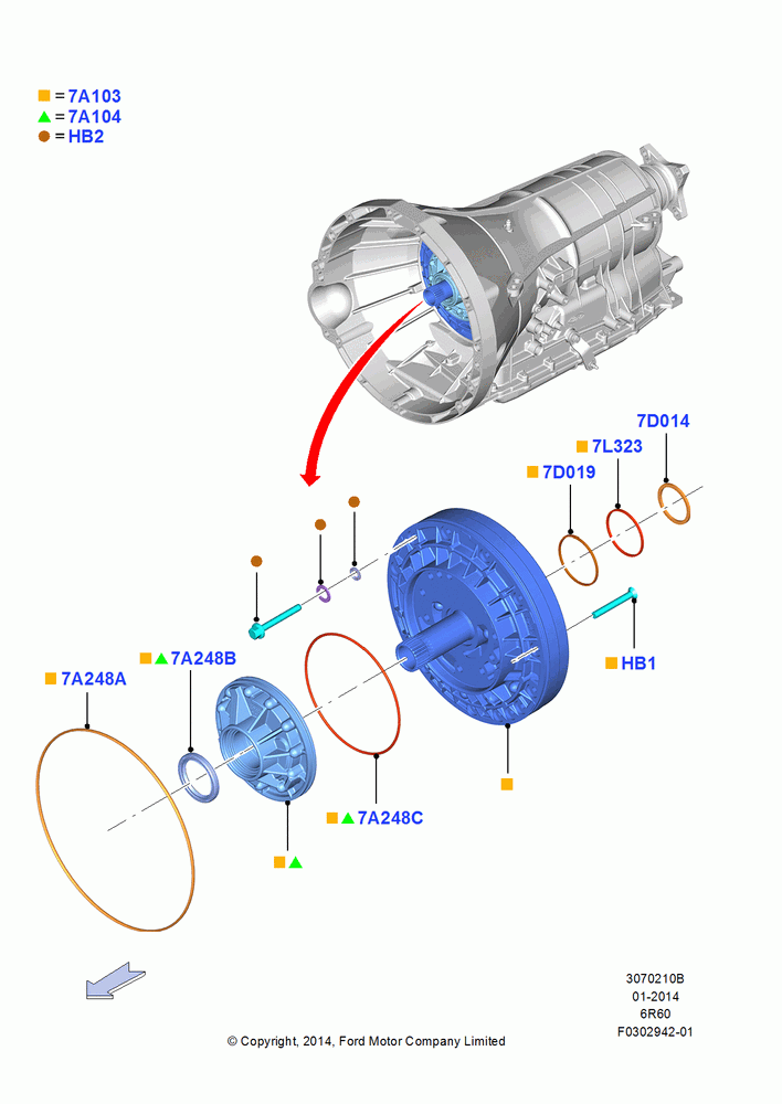 10B - Transmission Pump Assy, 6 Speed Automatic Trans (6R80); 18/AUG/2014-05/SEP/2017