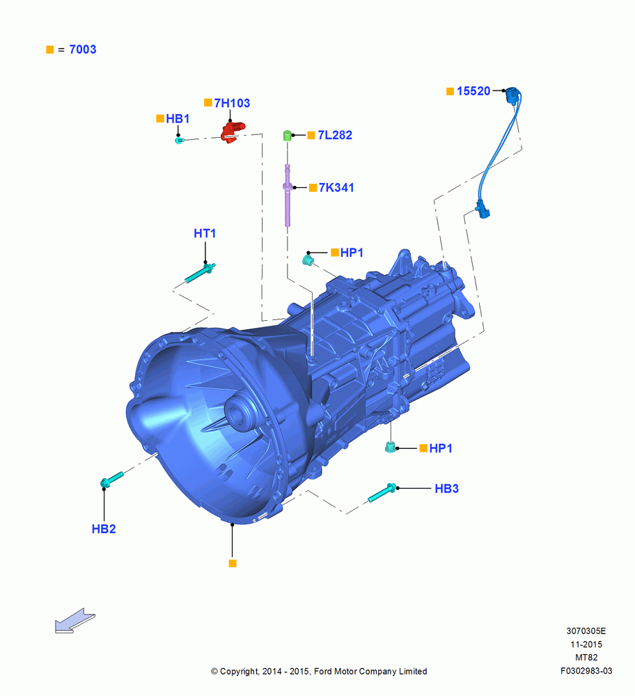 05E - Manual Transmission and Case, 3.7L 4V PFI V6 NA Gas, 6 Speed Manual Transmission-MT82, 2.0 EcoBlue E, 2.0 EcoBlue F; 18/AUG/2014