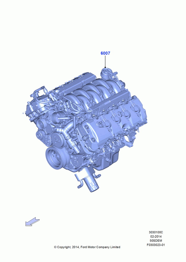 00C - Engine Assy Fully Dressed, MOD 5.0L-4V DOHC SEFI NA; 18/AUG/2014-02/OCT/2017