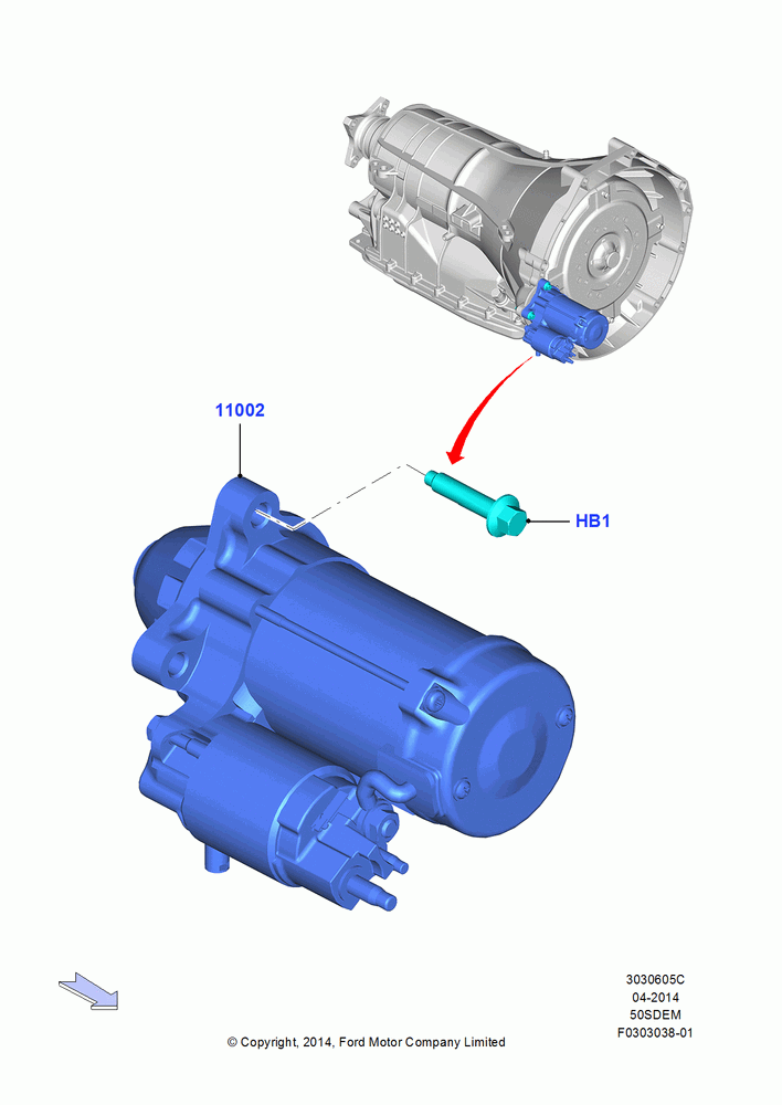 05C - Starter Motor, MOD 5.0L-4V DOHC SEFI NA; 18/AUG/2014-02/OCT/2017