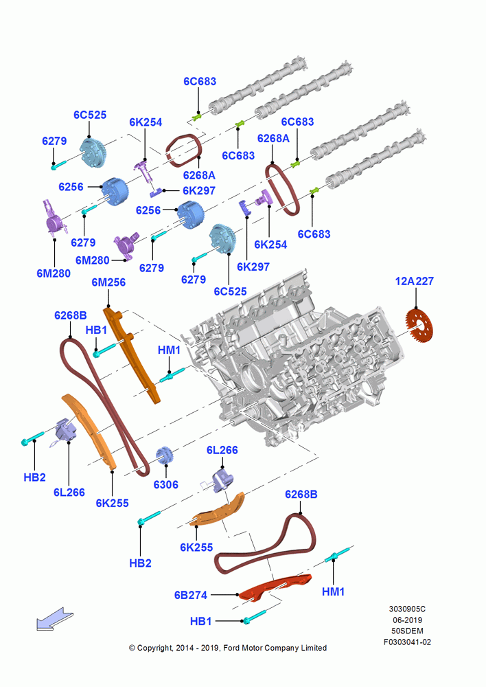Timing Gear, MOD 5.0L-4V DOHC SEFI NA