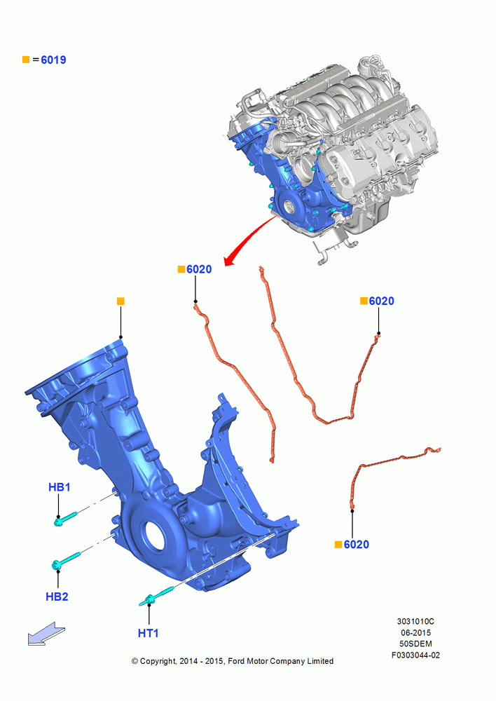 Timing Gear Covers, MOD 5.0L-4V DOHC SEFI NA