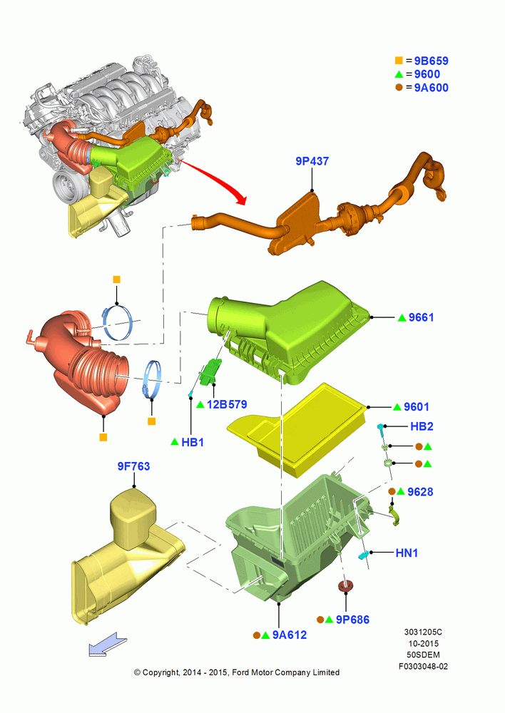 05C - Air Cleaner, MOD 5.0L-4V DOHC SEFI NA; 18/AUG/2014-02/OCT/2017