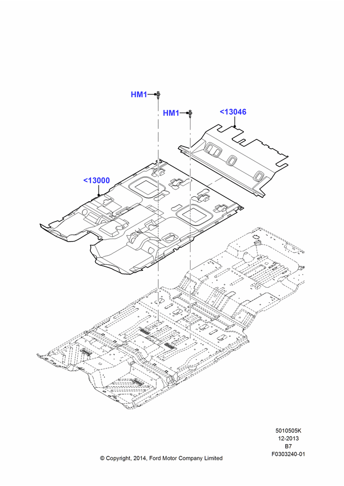 05K - Floor Trim, 131"/3327.4MM  Wheelbase, Vinyl Floor Covering, Production Installed; 11/AUG/2014-30/JUN/2017