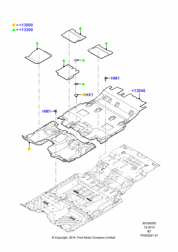 05G - Floor Trim, 119"/3023MM Wheelbase, With Carpet Floor Covering, Production Installed; 11/AUG/2014-30/JUN/2017