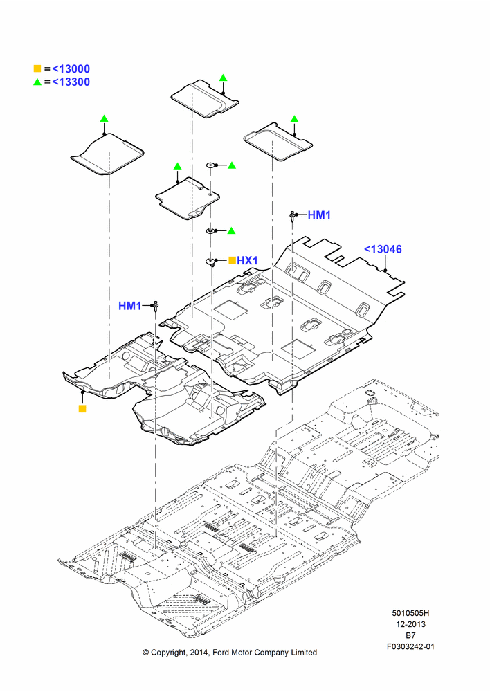 05H - Floor Trim, 131"/3327.4MM  Wheelbase, With Carpet Floor Covering, Production Installed; 11/AUG/2014-30/JUN/2017