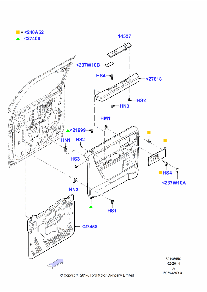 45C - Rear Door Trim Panels; 11/AUG/2014-30/JUN/2017