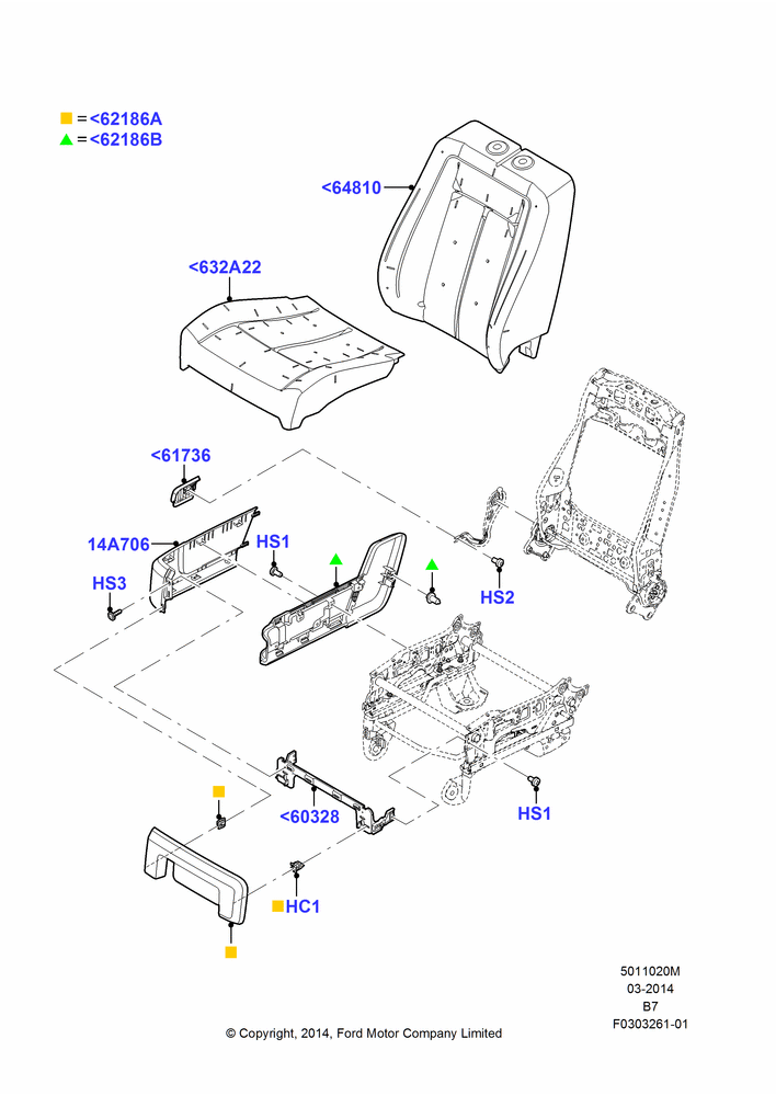 20M - Front Seat Pads/Valances & Heating, Less Passenger Seat Lumbar Support, With Pass. 2 Way Manual Seat Adjust; 11/AUG/2014-30/JUN/2017