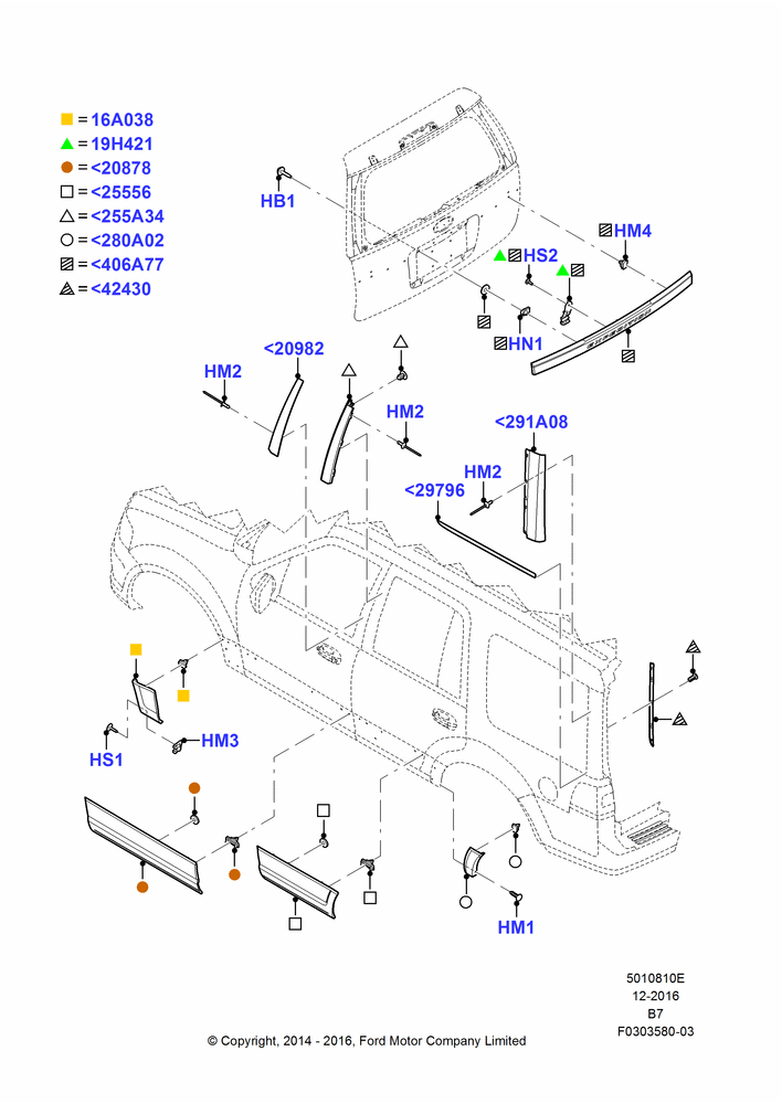 10E - Body Mouldings, Less Exterior Wheel Lip Molding; 11/AUG/2014-30/JUN/2017