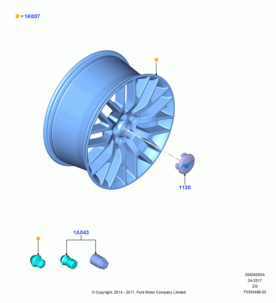 Wheels, North American Markets, Accessory, Additional Parts May Be Required, Refer To The Installation Instructions Found Under Tech Specs At The Genuine Ford Accessory (GFA) Web Site, See Vehicle Restrictions And Modification Requirements, www.fordaccessoriesstore.com