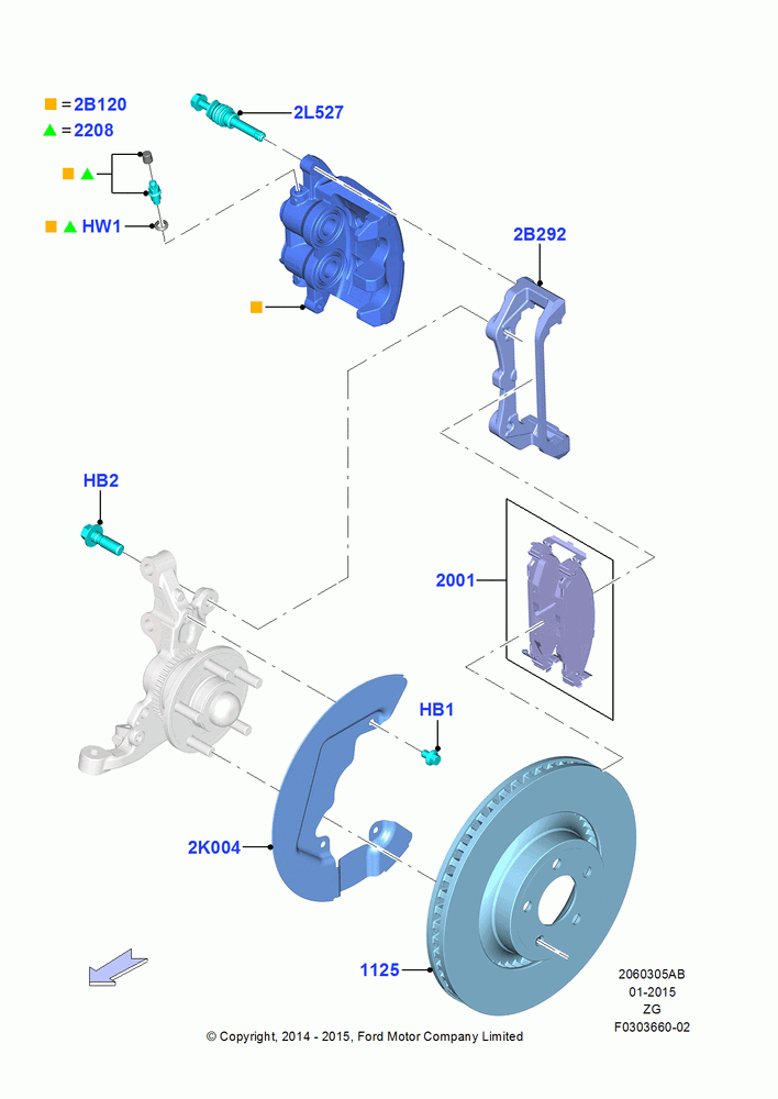 05AB - Front Brake Discs and Calipers, With Premium Brakes, North American Markets; 18/AUG/2014-02/OCT/2017