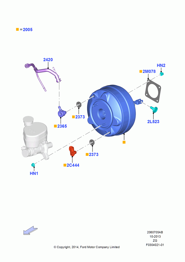 05AB - Brake Booster, 2.3L EcoBoost, North American Markets; 18/AUG/2014