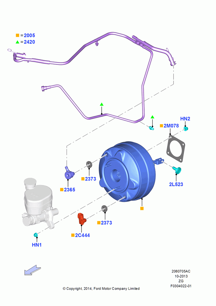 05AC - Brake Booster, 3.7L 4V PFI V6 NA Gas, North American Markets; 18/AUG/2014-02/OCT/2017