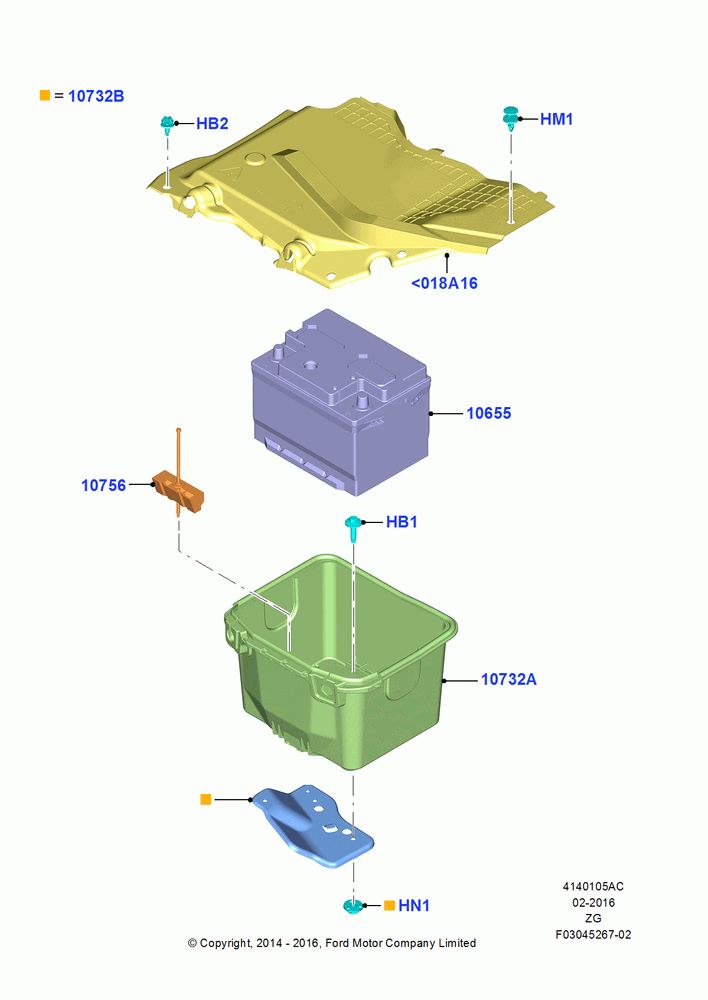 05AC - Battery and Mountings, 5.0L V8 32V DOHC EFI Modular, MOD 5.0L-4V DOHC SEFI NA, North American Markets; 18/AUG/2014