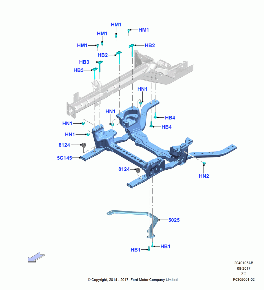 Front Susp.Arms/Stabilizer/X-Member, 3.7L 4V PFI V6 NA Gas, Crossmember
