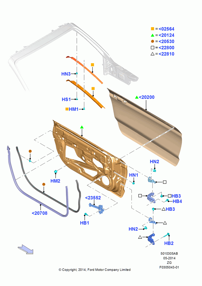 05AB - Front Doors, Hinges & Weatherstrips, Convertible; 29/SEP/2014