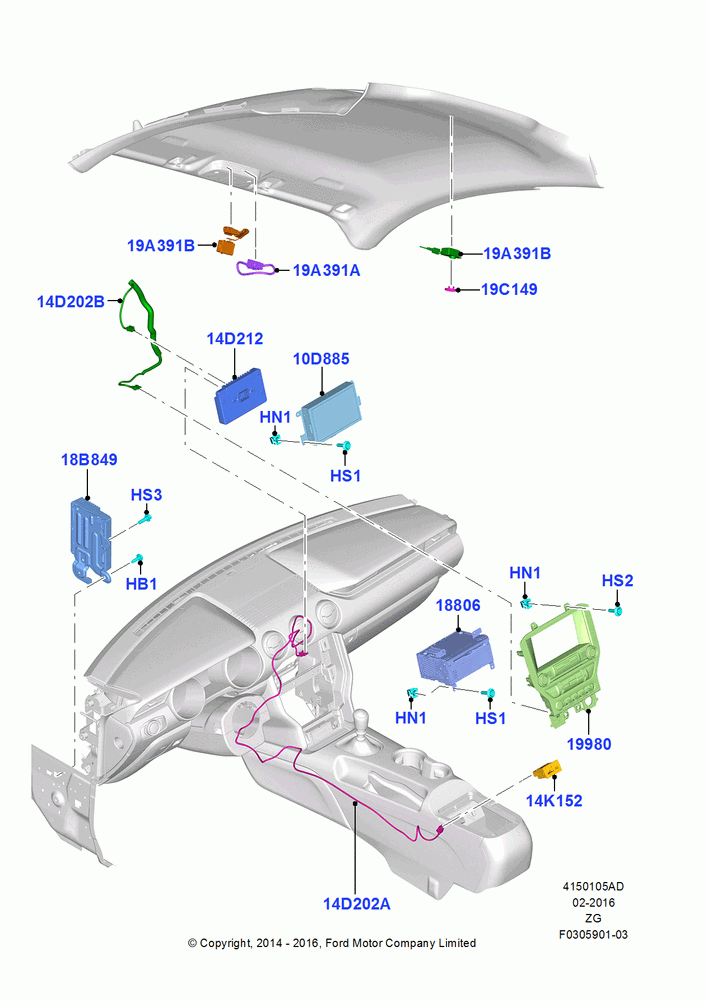 05AD - Audio Equipment - Original Fit, Human Machine Interface 3, Human Machine Interface 4, ICE Noise Reduction Module; 18/AUG/2014-03/AUG/2015