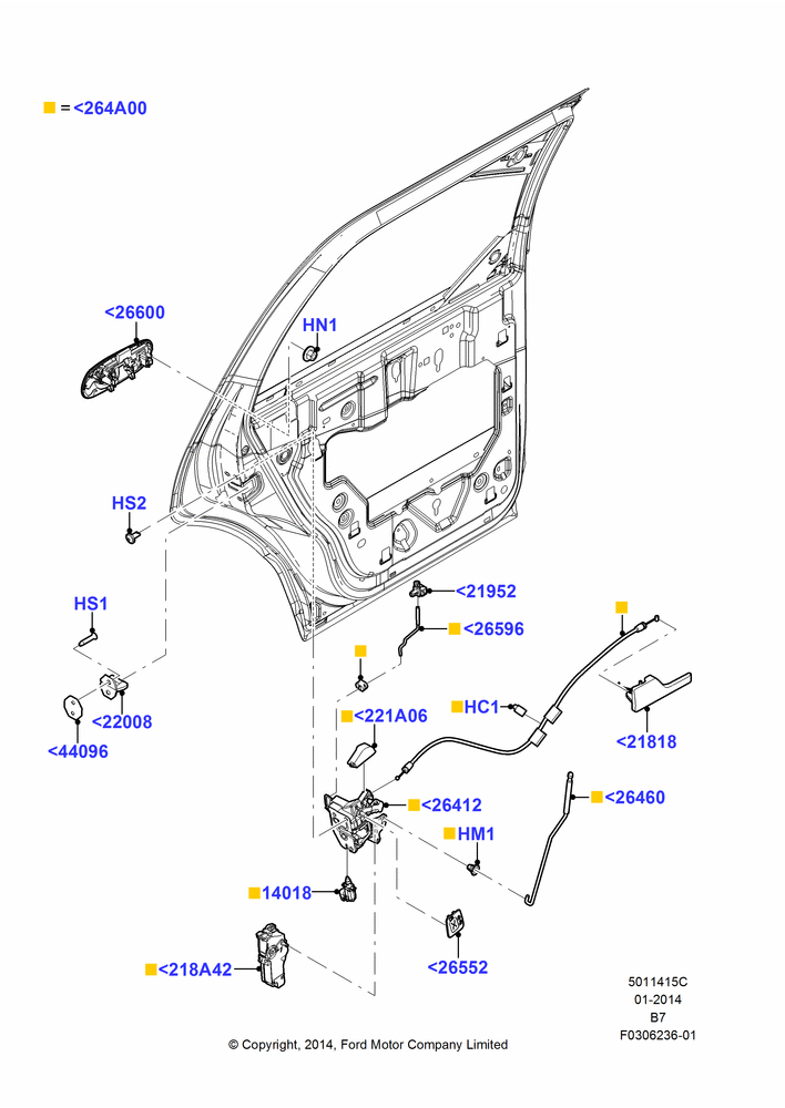 15C - Rear Door Lock Controls; 11/AUG/2014-30/JUN/2017
