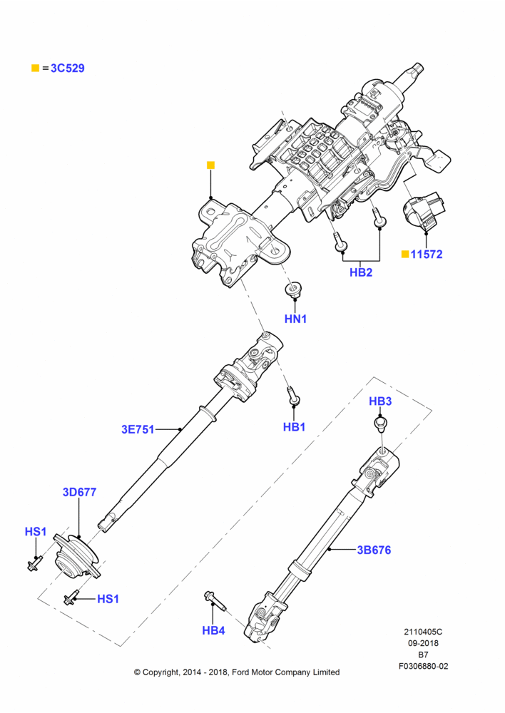 05C - Steering Column, Steering Col-Man Tilt/Tele-Flr Shf; 11/AUG/2014-30/JUN/2017