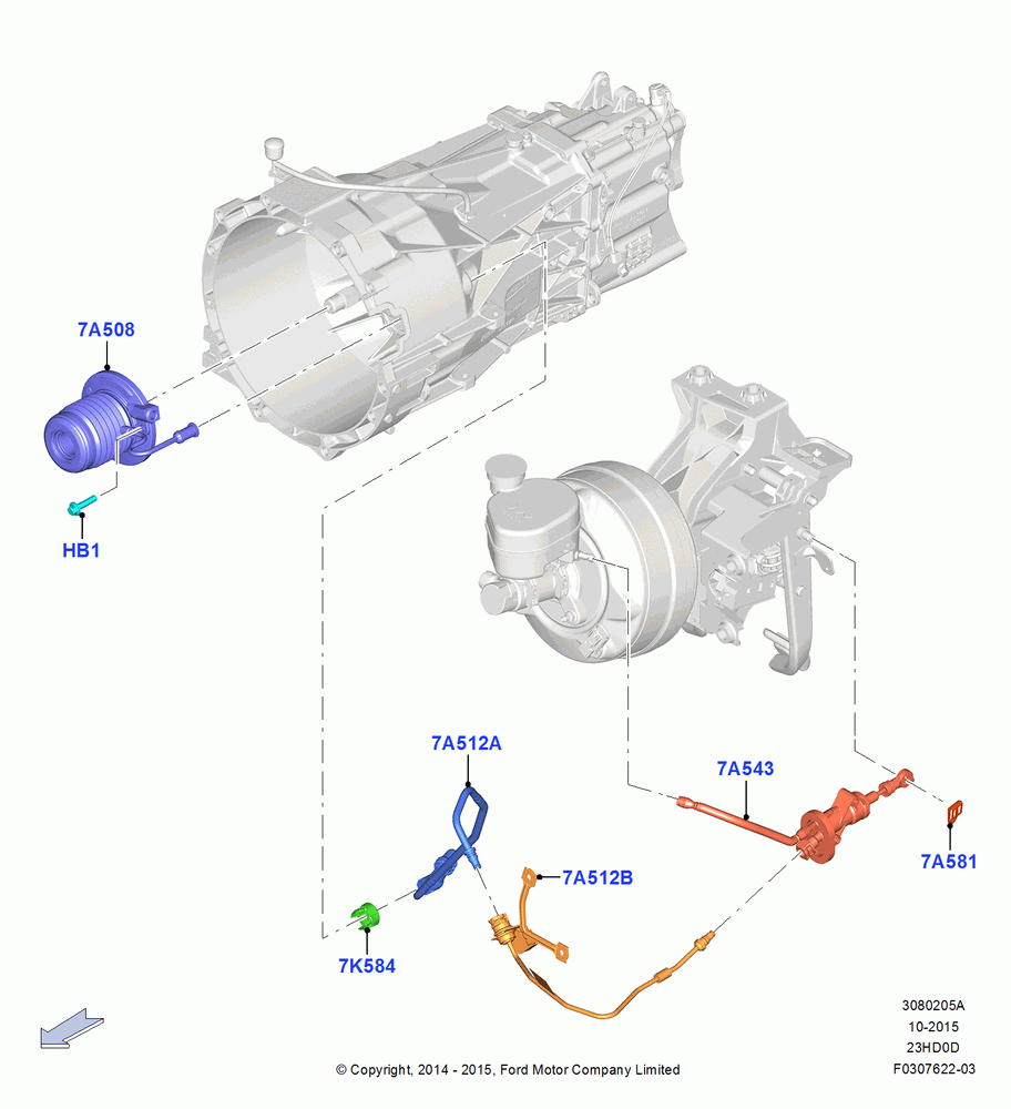 05A - Clutch Master and Slave Cylinders, 2.3L EcoBoost, LHD, Manual Transmission, 2.3L Ecoboost; 18/AUG/2014