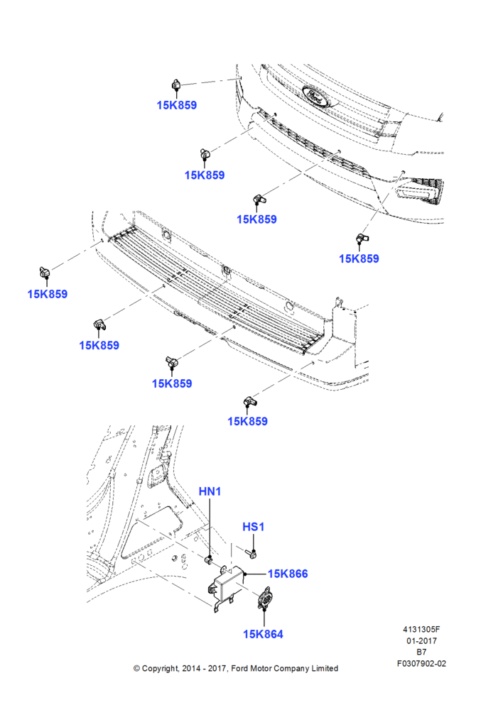 05F - Parking Distance Control, With Rear Parking Aid; 11/AUG/2014-30/JUN/2017