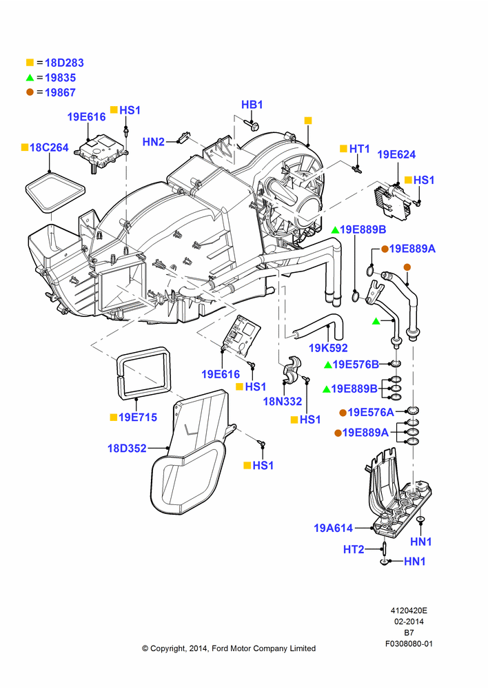 20E - Auxiliary A/C External Components, 119"/3023MM Wheelbase; 11/AUG/2014-30/JUN/2017