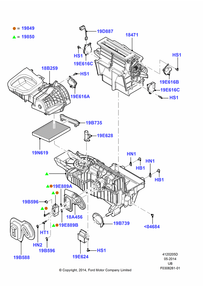 05D - Heater/Air Cond.External Components, Dual Zone Auto Temp Control A/C; 18/AUG/2014-03/MAR/2019