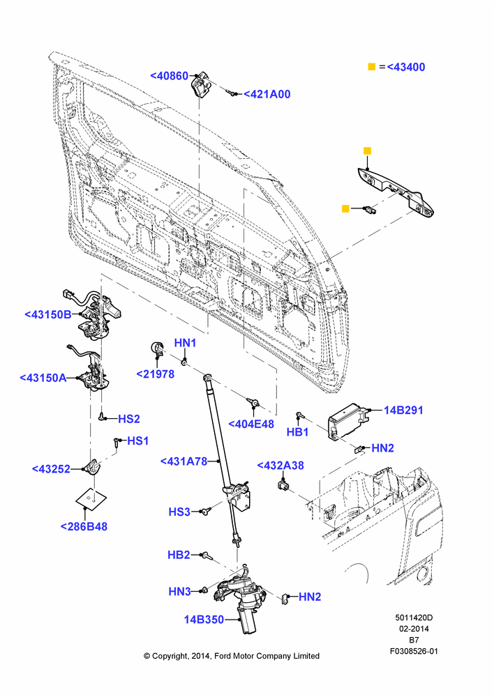 20D - Luggage Compt/Tailgte Lock Controls; 11/AUG/2014-30/JUN/2017