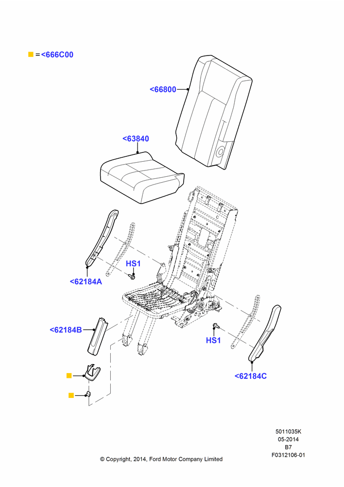 35K - Rear Seat Pads/Valances & Heating, With Third Row Power Folding Seat, 40% Seat; 11/AUG/2014-30/JUN/2017
