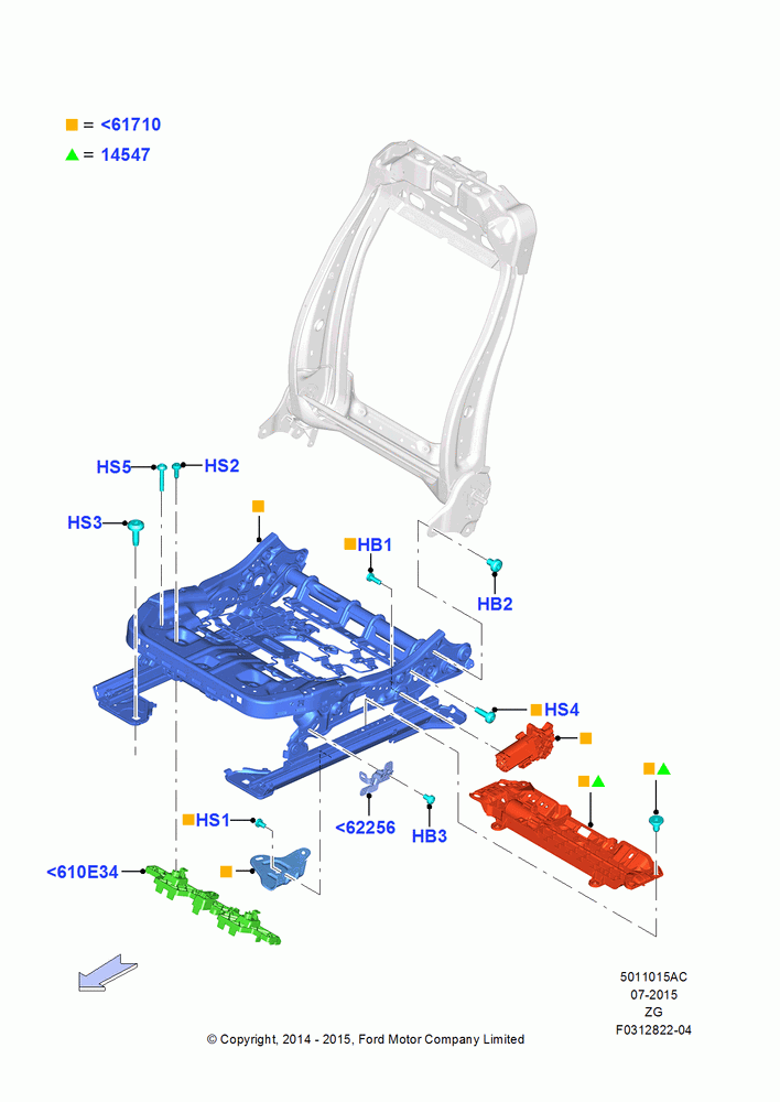 15AC - Front Seat Base, Sports Front Seat, Drv Power Seat Adjust With Memory, North American Markets; 18/AUG/2014