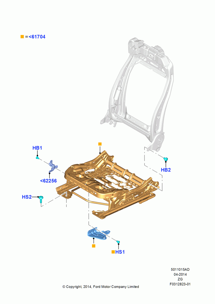 15AD - Front Seat Base, Sports Front Seat, With Pass. 2 Way Manual Seat Adjust, North American Markets; 18/AUG/2014