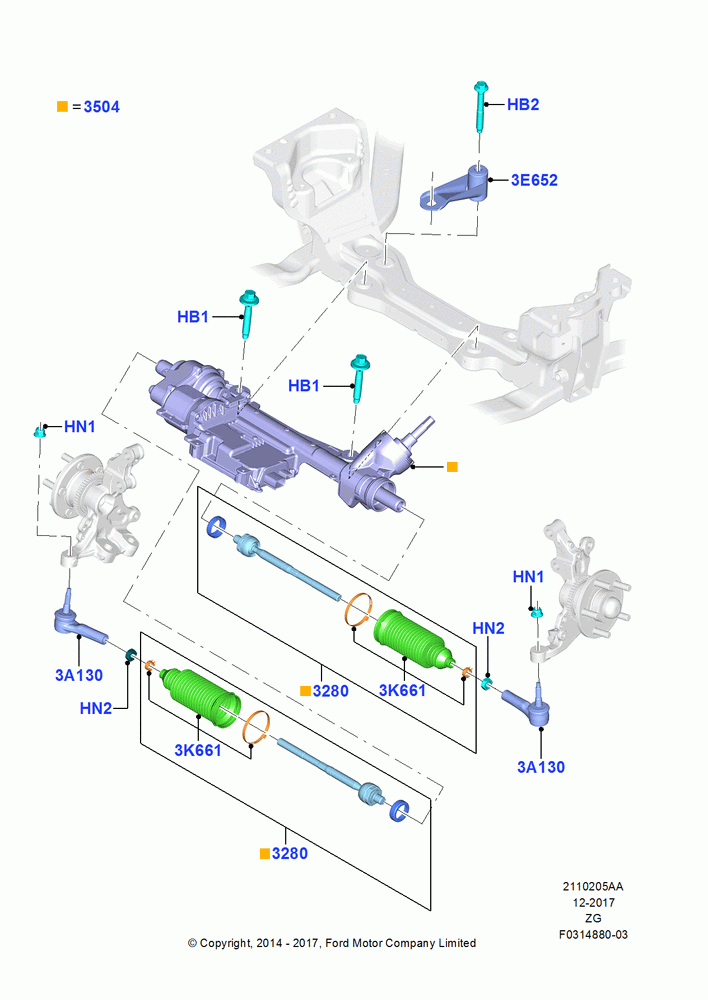Steering Gear, LHD RWD