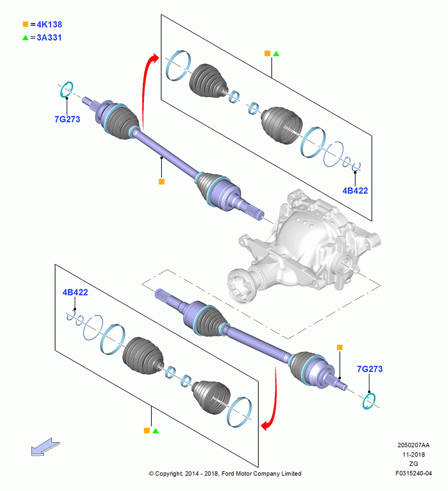 Rear Axle Halfshafts, MOD 5.0L-4V DOHC SEFI NA, North American Markets