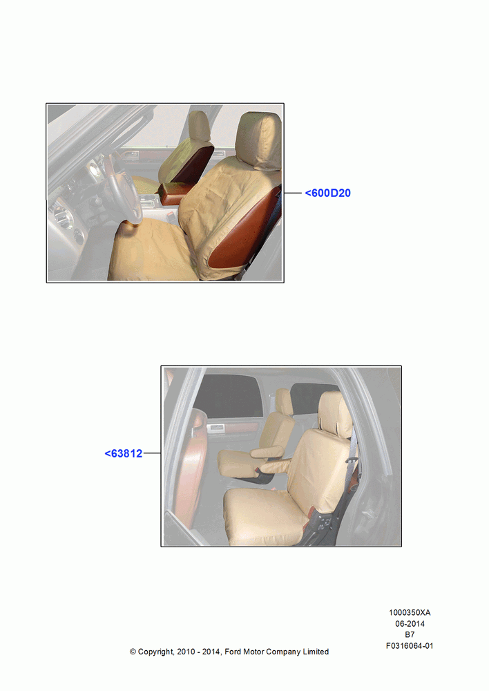 50XA - Accessory Front & Rear Seat Covers, Accessory, Ford Oval; 16/AUG/2010-30/JUN/2017