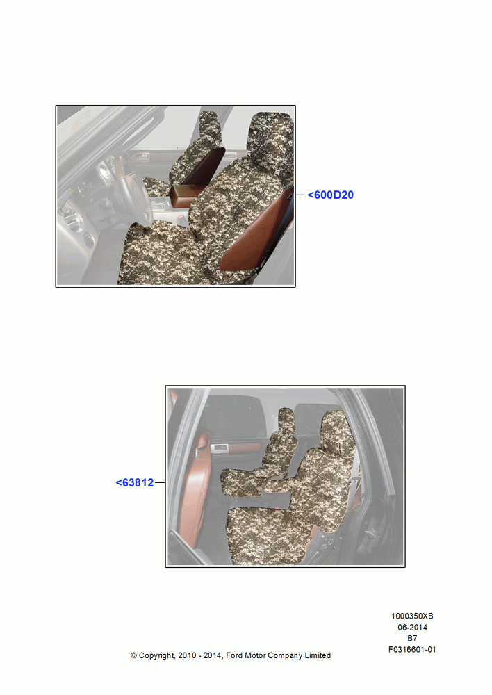 50XB - Accessory Front & Rear Seat Covers, Accessory, Camouflage Design; 16/AUG/2010-30/JUN/2017